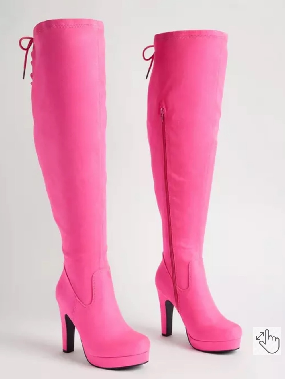 Torrid Over-the-Knee Pink Platform Heel Boots (WW)